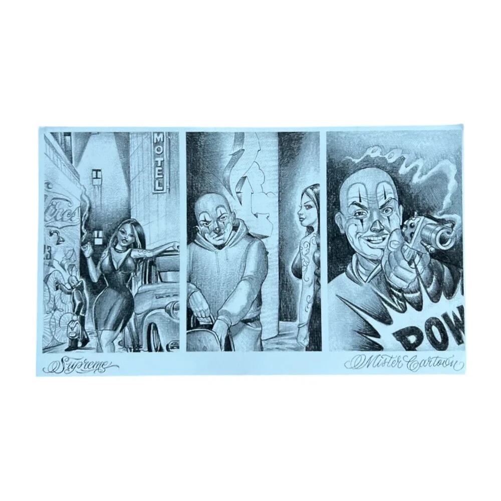Supreme Mister Cartoon Pow Tee Sticker FW24 Artist Collaboration Authentic